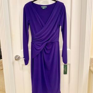 Lauren Ralph Lauren Twist Dress Purple Size 2 NWT
